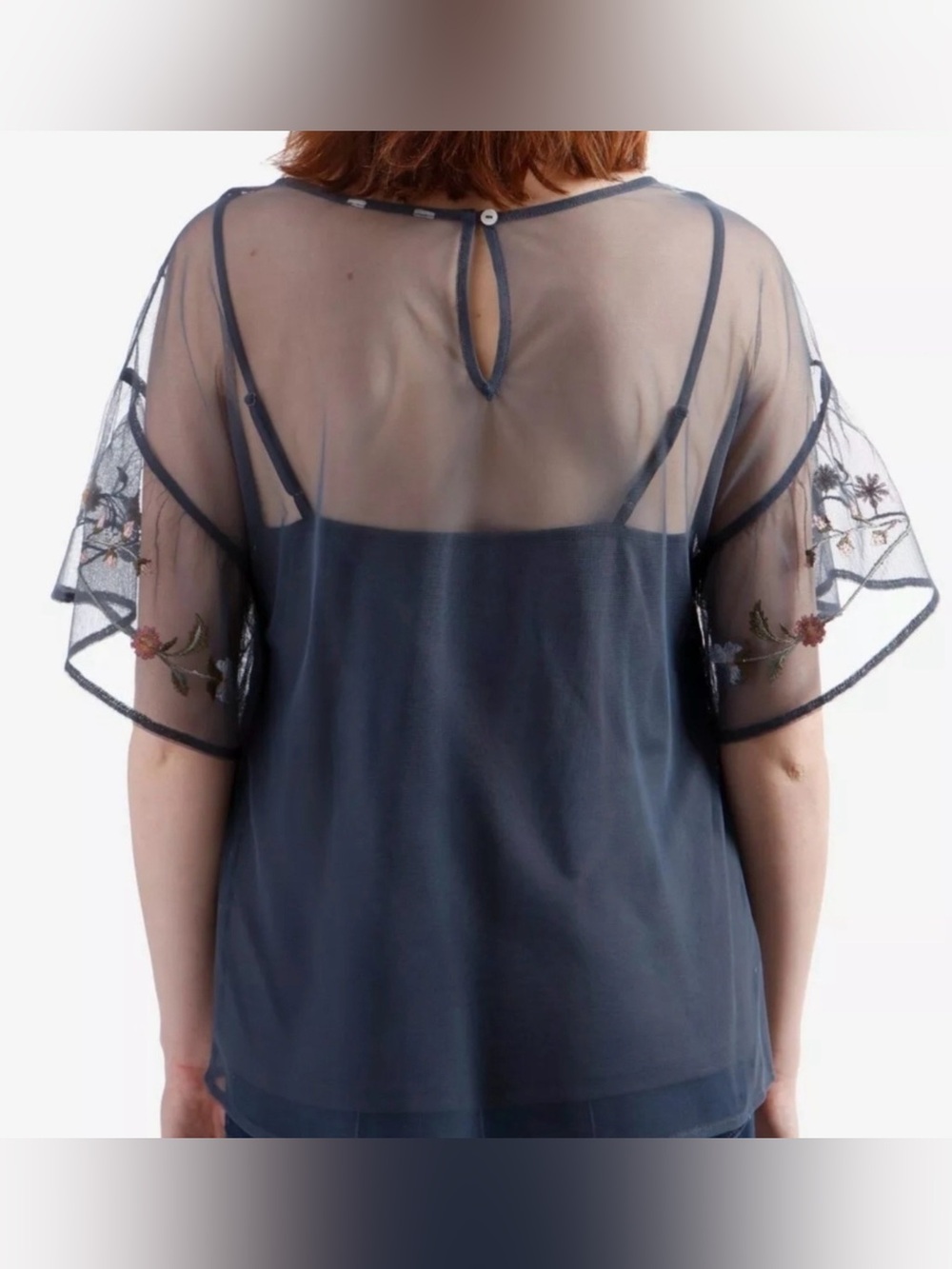 Lucky Brand Sheer Embroidered Blouse - Picture 2 of 11